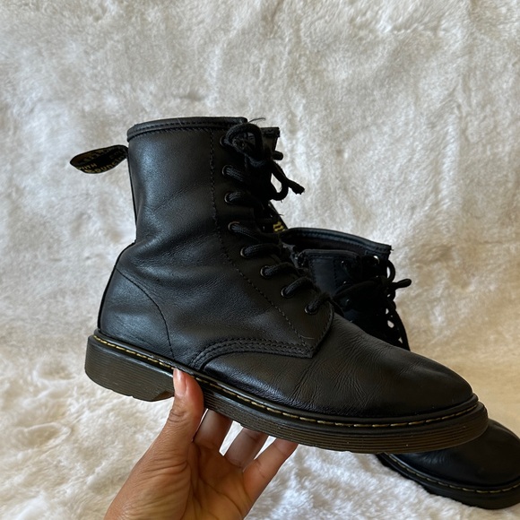 Dr. Martens Black Leather Lace-Up Boots - Picture 1 of 9